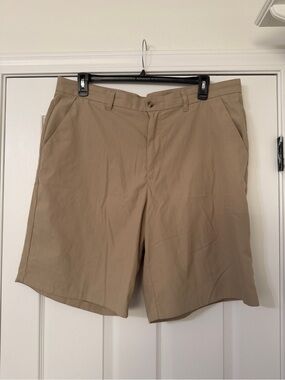Ashworth Men's Flat Front Khaki Shorts - Beige